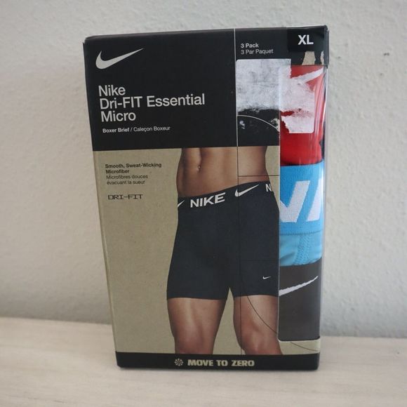 Nike KE1157973 Men Sz XL Red/Blue/Black Dri-FIT Essential Micro Boxer Brief 3-Pk - Picture 1 of 7